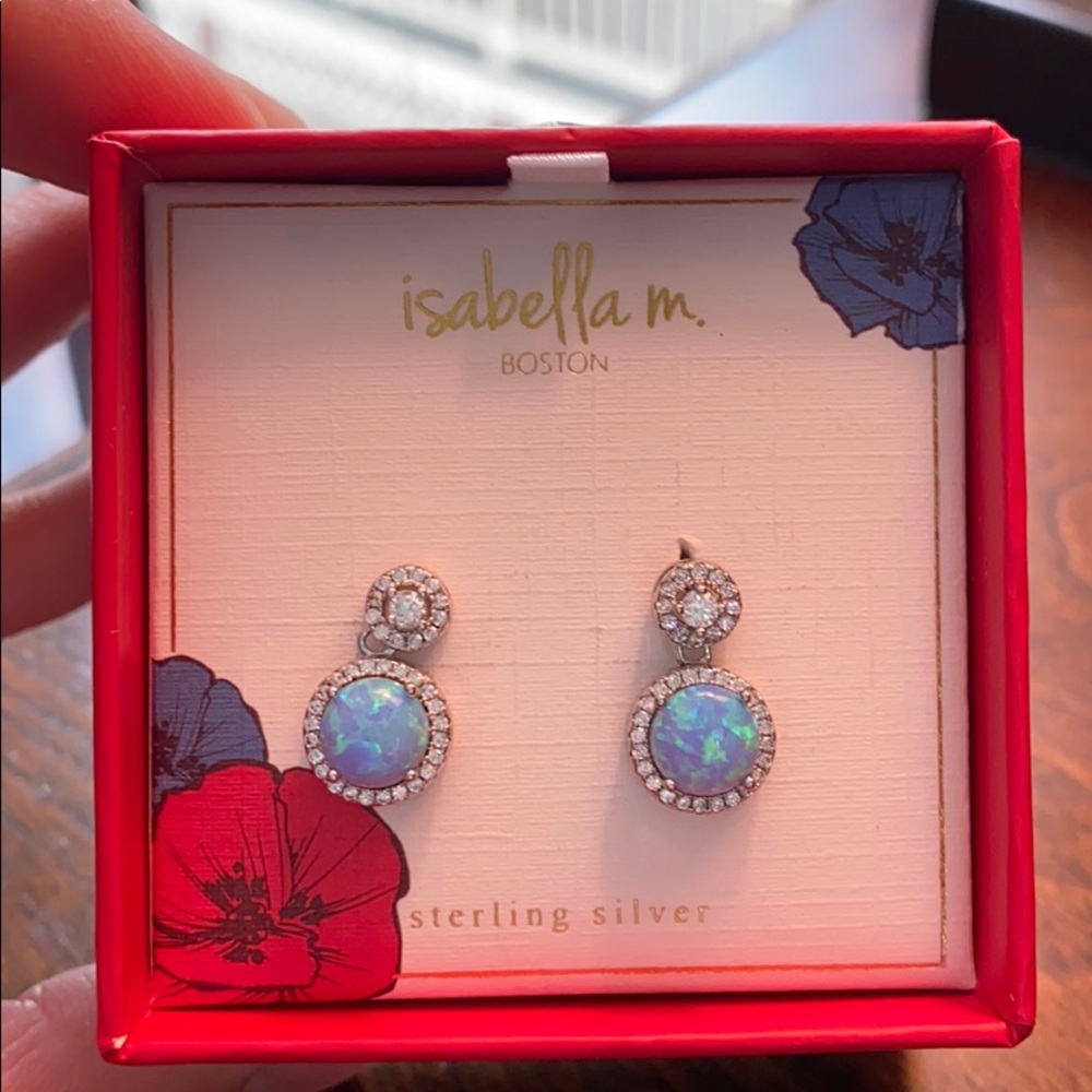 Isabella M Opal Sterling Silver Earrings